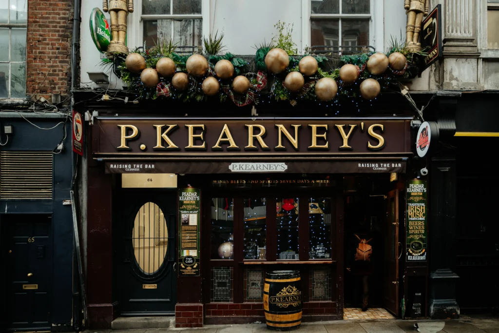 The front of P Kearneys pub on Dame Street in Dublin