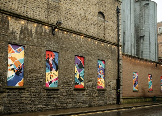 The street art on the walls outside og the guinness factory